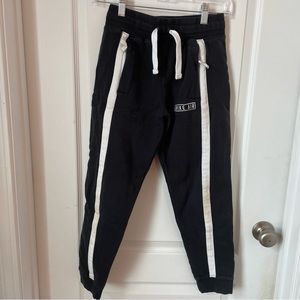 Boys Nike Air Black Sweatpants Zipper Pockets Medium